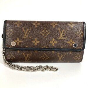LOUIS VUITTON M60168 MonogramMacassar Portefeuille Ron Long Tri-fold Wallet